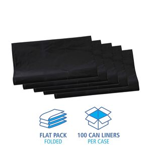 Sacs poubelles industriels Boardwalk 56 Gal 1,7 Mil 43 x 47 noirs 100/carton, faible densité linéaire, pour sacs poubelles domestiques - Product Image 3