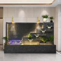 Mur d'eau cascade, écran d'eau fluante en fibre composite de ciment, style minimaliste, accents décoratifs pour bassin de poissons et aménagement paysager