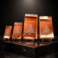 Lingot de cuivre pur 999, barre de cuivre embossée en forme de sapin de Noël