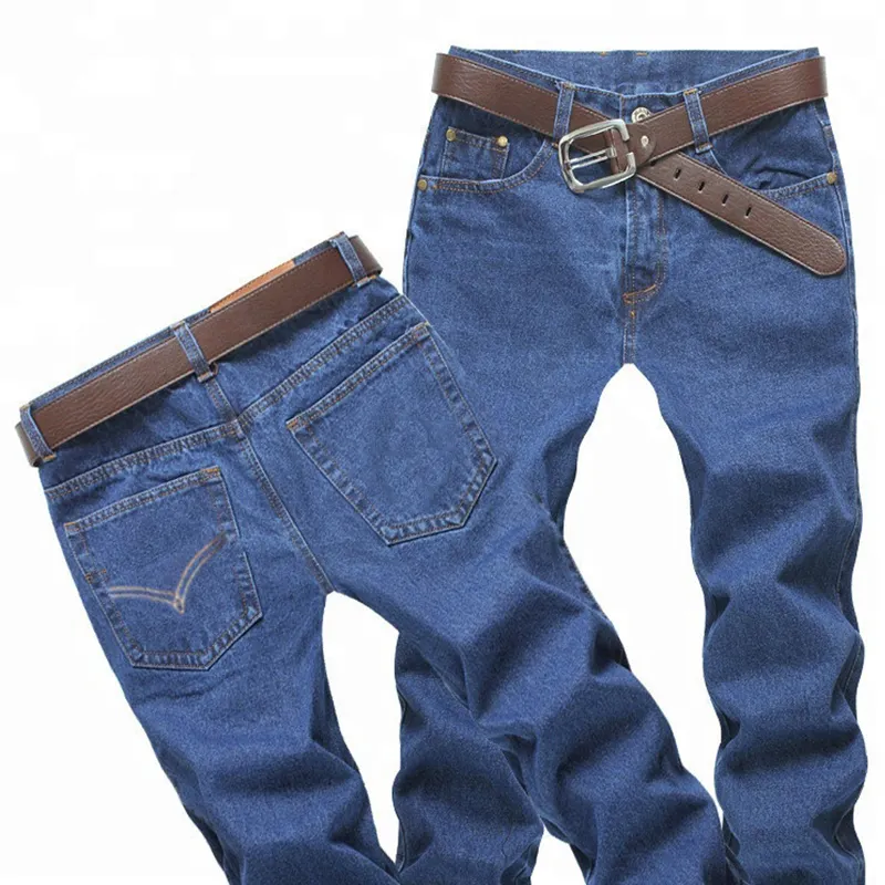 Custom made cargo work wear man pants embroider or printing blue jeans cheap jeans by OEM/denim mens