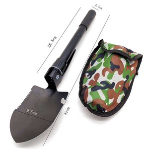 Pelle de survie multifonctionnelle pliable 4-en-1 en acier inoxydable, mini pelle de camping portable pour les situations <span class=keywords><strong>d</strong></span>'urgence en voiture - Product Image 5