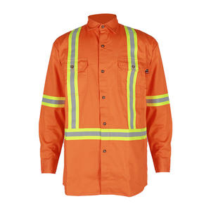 Camisa de Trabajo Ignífuga para Hombre, Algodón Xk23 5674, Naranja, Ropa de Seguridad Reflectante para Construcción, Petróleo, Gas y Minería - Product Image 5