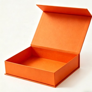 Cajas de Regalo de Cartón Rígido con Tapa Dura de Papel Naranja Magnético de Lujo Personalizadas <span class=keywords><strong>para</strong></span> Conjuntos de Regalo - Product Image 1