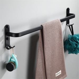 Porte-serviettes mural moderne en fer doré à poteau unique, résistant à la rouille, pour salle de bain d'hôtel - Product Image 2