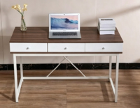 Bureau de travail moderne et durable avec assemblage facile, plateau en bois clair extra large, table de travail multifonction