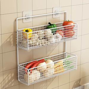 Étagère de rangement murale rectangulaire sans perçage, panier suspendu pour salle de bain, toilettes, cuisine - Product Image 4