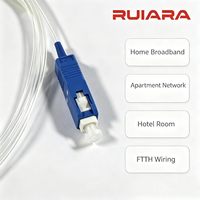 Cordon de raccordement à fibre optique transparent invisible RUIARA SC/UPC G.657A1/A2 à faible perte d'insertion, câble optique intérieur FTTH RR-SC-B-01