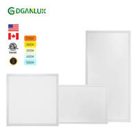 Plafonnier commercial encastré pour dalles 2x2, éclairage en aluminium, panneau LED plat rétroéclairé 5 puissances et 3 températures de couleur, IP44, homologué ETL