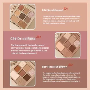 <span class=keywords><strong>Sombra</strong></span> <span class=keywords><strong>de</strong></span> <span class=keywords><strong>Ojos</strong></span> NOVO Beautiful Eyes First Bloom, Ocho Colores, Resistente al Agua, Acabado Mate Perlado, Marrón Castaño, Color Tierra Súper Popular - Product Image 4