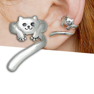 Orecchini Vintage a Forma di Orso e Gatto per Donne, Gioielli Creativi a Tema Animale - Product Image 1