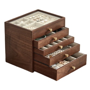 FSC FORTE Manufacturer Custom Luxury Personalized Walnut Wooden Ring Box lacquer packaging organizer wood Wooden Jewelry Box
