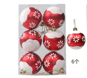 6 cm 6 Stück Schneeflocken Weihnachtsbaum Köder Glitzer-Dekoration hängend Großhandel Weihnachtskugeln 8 cm bemalte Kugeln