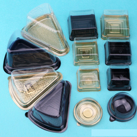 Rond clair fromage crème glacée gâteau aux fruits mousse boîte d'emballage conteneur transparent boîte d'emballage en plastique pour animaux de compagnie avec couvercle