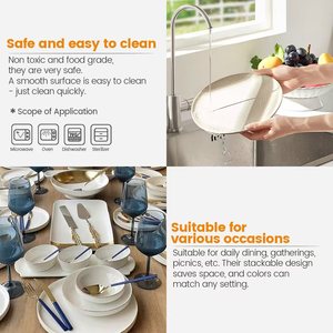 Brett <span class=keywords><strong>Creative</strong></span> Bone China Cerámica Tinta Flores y Platos de Árbol Juego <span class=keywords><strong>Durable</strong></span> Boda Evento Bistec Cena Vajilla - Product Image 5