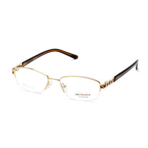 กรอบแว่นตาเกรย์แจ็ค รุ่น 5088 ทรงสี่เหลี่ยม ครึ่งกรอบ แบบโบว์ไท สำหรับผู้หญิง โลหะ ป้องกันรังสียูวี เลนส์ใส - Product Image 4
