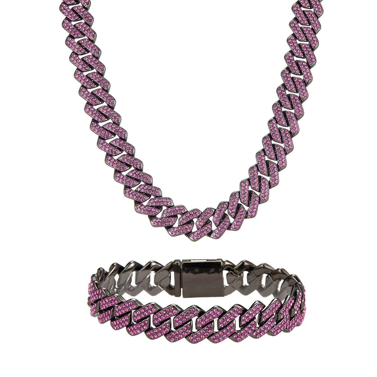 【BLACKPURPLE】Heart Crystal Cuban Chain Bracelet Man Amazon.com: OWNCOOL 13mm Purple Cuban Link Bracelet Cuban