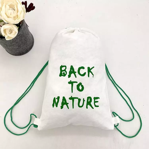 Eco-Friendly Biodegradable Drawstring <b>Bag</b> Custom Logo Silk Screen Printed <b>Medium</b> Size <b>Gift</b> Shoes Handbag Storage Double Shopping - Product Image 4