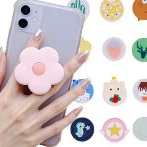 Support de téléphone en gros créatif télescopique en PVC, support de doigt pliable à motif de dessin animé pour téléphone portable, cadeaux fantaisie avec logo personnalisé - Product Image 1