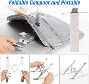 Support pour ordinateur portable en aluminium pliable et portable, réglable sur 6 angles, pour <span class=keywords><strong>MacBook</strong></span>, faible MOQ, en promotion - Product Image 4