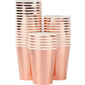 Rose Goud Papier Cups Wegwerp Te Gaan Cup Hot Pla Koffie 8Oz Paper Cups Met Logo Papier Koffie