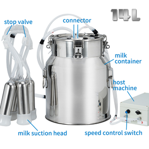 Machine à traire les vaches portable 14L à aspiration directe par impulsions, non rechargeable, avec 4 godets en acier inoxydable - Product Image 6