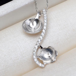 Accesorio de Plata S925 para Colgante de Perlas DIY para Mujer, Estilo 3 en 1, Perlas Dobles para Cabello de Bebé, Base Vacía para Colgantes y Dijes - Product Image 2