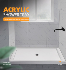 Bak Mandi Hotel Modern Persegi Panjang Akrilik Fiberglass Putih Ukuran Khusus, Siap Pasang Ubin, Drainase Linear, Garansi 2 Tahun untuk Kamar Mandi - Product Image 3