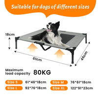 Lit de camping surélevé pour animaux de compagnie en tissu Oxford, portable, respirant, résistant à l'humidité, toutes saisons, avec matelas amovible