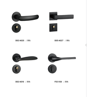 Serrure de porte d'appartement Kaiming TM-L06 grise minimaliste en aluminium, poignée de porte en bois, commande tactile ambidextre, silencieuse et facile à utiliser