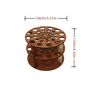 Soporte Giratorio de Madera Maciza para Brochas, Organizador de Escritorio para Sala de Estar, Almacenamiento de Bolígrafos y Brochas de Maquillaje - Product Image 6