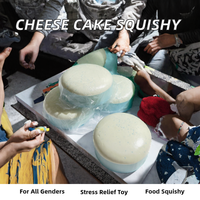 Jouet Squishy en PU en forme de gâteau au fromage rond, thème alimentaire, anti-stress, thérapie d'humeur pour filles et garçons de 14 ans et plus