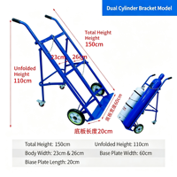1. Chariot à roulettes robuste pour bouteilles de gaz avec base stable et chaîne de sécurité pour atelier de soudage en usine