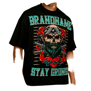 T-shirt pour homme en coton 100% imprimé, coupe ample, streetwear décontracté personnalisé - Product Image 1