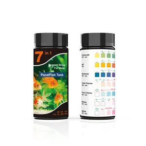 Fish Tank Test Kit Monitoring Level of pH Aquarium Test Strips 7 in 1 for Freshwater and Saltwater