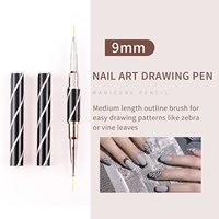 Hechunzi vente en gros de haute qualité rayures noires Nail Art brosse Double extrémité ongles ligne ongles brosse ensemble