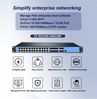 CF FIBERLINK harga pabrik 1000Mbps 24 Port POE SNMP 128Gbps L3 L2 dikelola 10G SFP saklar jaringan POE dengan fungsi QoS