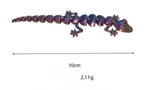 Figurine de gecko articulée imprimée en 3D, multicolore, réaliste, pour chat, jouet de dérivation, animal articulé, décoration de bureau, ornement de collection - Product Image 3
