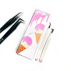 New Color Eyelash Extension Volume Tweezers Set Precision Pointed Fiber Tip Stainless Steel Tweezers 45 Degree Angle Anti Static - Product Image 1