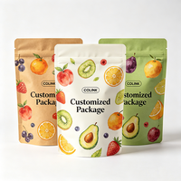 Sachets Doypack Personnalisés en Papier Kraft avec Fermeture Zip Refermable pour Emballage de Granola, Flocons d'Avoine, Céréales et Snacks, avec Logo