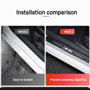 สติกเกอร์ติดขอบประตูรถ4ชิ้น, แผ่นยางคาร์บอนไฟเบอร์กันธรณีประตูรถ X1 X3 X4 X5แต่ง X7 X6 - Product Image 4
