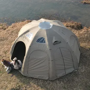 Tente de camping gonflable avec couverture de pique-nique, tente de cabine pour 2/4/6 personnes, tentes glamping, tentes Oxford extérieures imperméables à l'installation facile