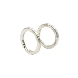 Hoge Kwaliteit Nikkel Plaat 21Mm Metalen Cirkel Sleutelhanger Gegraveerd Logo Massief Ijzeren Ring Voor Ketting