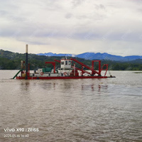 Nouvelle drague à aspiration-coupeuse ETERNE Diesel, profondeur de dragage 12m, avec boîte de vitesses de capacité 500m³/h pour l'extraction de sable de rivière et le nettoyage de boues