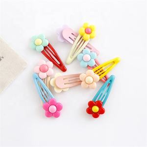 YIYIโรงงานขายส่งราคาถูกเด็กด้านคลิปผมลูกอมสีโลหะดอกไม้โลหะผสมBBคลิปสำหรับทารกหญิง - Product Image 2