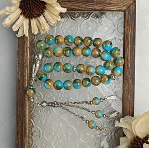 Rosario islamico che esplode perline di vetro materiale musulmano preghiera perline <span class=keywords><strong>Tasbih</strong></span> 10mm 33 pezzi colorato braccialetto Ramadan regalo all'ingrosso - Product Image 3