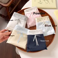 Ropa interior nueva 10A cómodo verano estilo fino mujeres jóvenes antibacteriano Floral Pastoral Bikini bragas con logotipo de cintura