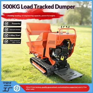 Camión Volquete de Orugas de Carga Pequeña de 500 kg, Construcción de Edificios, Manipulación de Frutas y Verduras, Camión Volquete Hidráulico de Descarga Frontal - Product Image 1