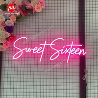 Enseigne néon Mis Quince avec bandes LED pour décorations de fête de 15e anniversaire XV - Taille et couleur personnalisables, utilisation intérieure/extérieure
