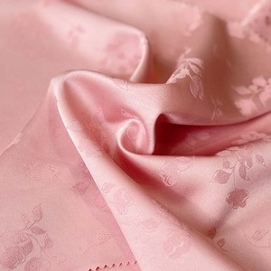 꽃 Patetrn 자카드 디자인 사용자 정의 색상 새틴 스트레치 실크 폴리 에스터 새틴 원단 드레스 - Product Image 2