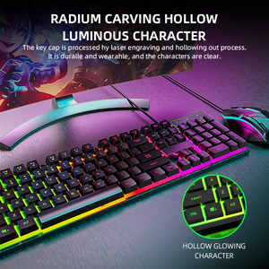 Couso bán buôn tùy chỉnh Gamer Bàn phím teclado RGB Backlit mechanische tastatur Ergonomic cơ khí chơi Game bàn phím và chuột - Product Image 2